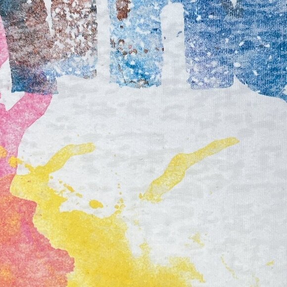 Nollie Short Sleeve Graphic Burnout Tee | White | Scoop Neck | Extra Small | Y2K - Picture 9 of 12